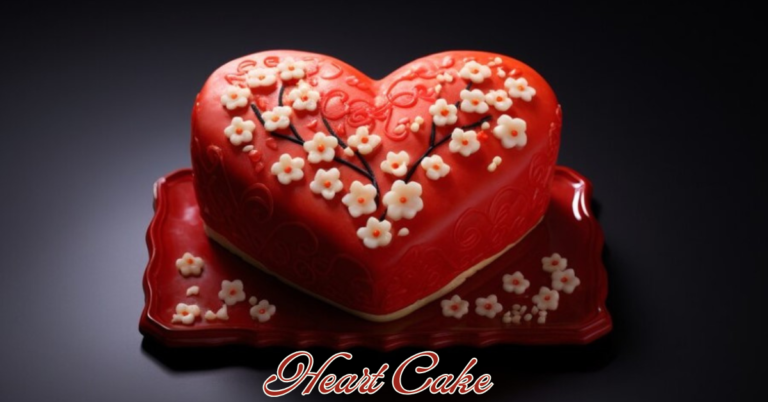 Beautifully decorated heart-shaped cake with frosting and vibrant toppings for a special occasion