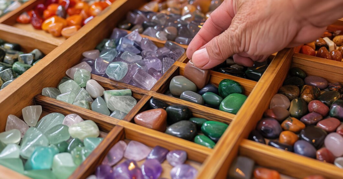 Colorful assortment of gemstones displayed for collectors.